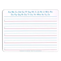 Handwriting Whiteboard, 2-Sided, Ruled/Plain, 1" x 1/2" x 1/2" Ruled, 9" x 12", 10 Boards