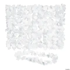 Flower Plastic Leis - 12 Pc. White