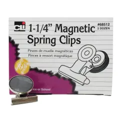 Magnetic Spring Clips, 1-1/4", Box of 24