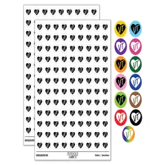 VT Vermont State in Heart 200+ 0.50" Round Stickers Hot Pink