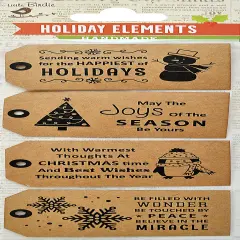 Little Birdie Kraft Printed Tags 4/Pkg-Joys