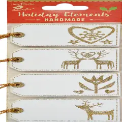 Little Birdie Christmas Tags 4/Pkg-Reindeer Love