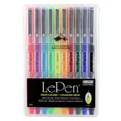 LePen&reg; Micro-Fine Point Pen, Neon, 10 Colors