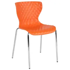 Emma and Oliver Contemporary Design Accent Dining Plastic Stack Chair Orange