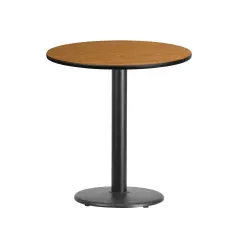 Emma and Oliver 24" Round Laminate Table Top with 18" Round Table Height Base Natural