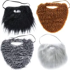 Fake Beards for Adults Kids - Costume Accessories - Beard & Mustache - Fake Mustaches (4 Pack Costume Beards)