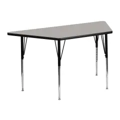 Emma and Oliver 22.5x45 Trapezoid HP Laminate Adjustable Activity Table Gray