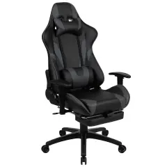 Emma and Oliver Z300 Gaming Racing Office Ergonomic PC Chair with Reclining Back and Footrest Gray