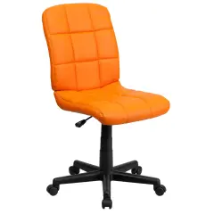 Emma and Oliver Mid-Back Quilted Vinyl Swivel Task Office Chair Orange