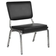 Emma and Oliver 1000 lb. Antimicrobial Bariatric Open Back medical Guest Arm Chair Black Vinyl