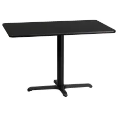 Emma and Oliver 24"x42" Rectangular Laminate Table with 23.5"x29.5" Table Height Base Black