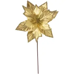 Northlight 24" Metallic Gold Sequin Poinsettia Christmas Stem Spray