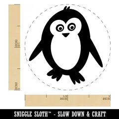 Peaky Penguin Doodle Self-Inking Rubber Stamp for Stamping Crafting Planners Lime Green