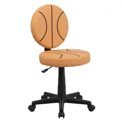 Emma and Oliver Sports Swivel Task Office Chair Black and Orange