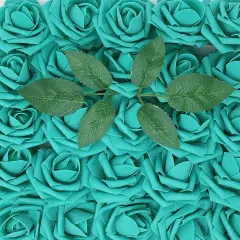 Wrapables Artificial Rose Flower, Real Touch Flowers for DIY Wedding Bouquets and Centerpieces Teal