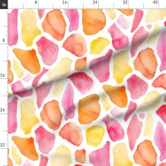 Various Fabrics by the Yard or Fat Quarter Watercolor Pink Orange Yellow Bright Whimsical Animal Print Custom Printed Fabric by Spoonflower