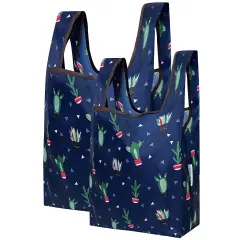 Wrapables JoliBag Collection Reusable Shopping Bag (Set of 2) Cactus Party
