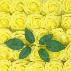 Wrapables Artificial Rose Flower, Real Touch Flowers for DIY Wedding Bouquets and Centerpieces Yellow