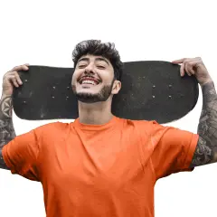 Basic Unisex Short Sleeve Crew Classic Fit Tees | RADYAN&reg; Orange