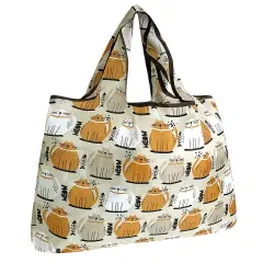 Wrapables Large Foldable Tote Nylon Reusable Grocery Bags Cat Food
