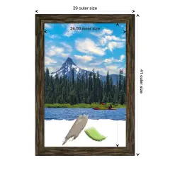 Fencepost Narrow Wood Picture Frame, Photo Frame, Art Frame Fencepost Brown
