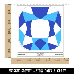 Antique Cushion Gem Cut Diamond Jewelry Waterproof Vinyl Phone Tablet Laptop Water Bottle Sticker Set - 5 Pack