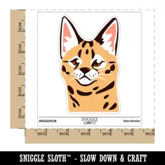 Curious Savannah Cat Serval Waterproof Vinyl Phone Tablet Laptop Water Bottle Sticker Set - 5 Pack