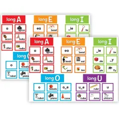 Long Vowels Pocket Chart Cards, 205 Pieces Per Pack, 2 Packs