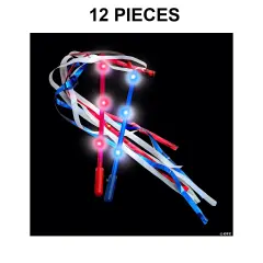 Patriotic Light-Up Ribbon Wands - 12 Pc.