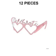 Adults Rose Gold Foil Bridal Party Glasses 12 Pieces