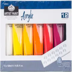 Royal & Langnickel(R) Acrylic Paints 120ml 12/Pkg-Assorted Colors