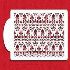 Fleur De Lis Cake Stencil Side #5 | C494 by Designer Stencils | Cake Decorating Tools | Baking Stencils for Royal Icing, Airbrush, Dusting Powder | Reusable Plastic Food Grade Stencil for Cakes | Easy to Use & Clean Cake Stencil