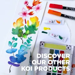 12 Colors Koi Pocket Field Sketch Kit - Watercolor Sets for Painting On the Go- 1 Water Brush - 1 Sponge - 1 Palette