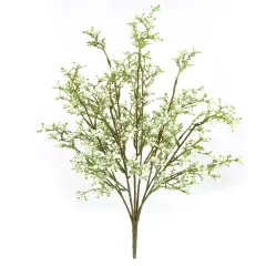 22" Mini White Flower Bush - 12-Pack, 14 Sprays, Realistic Artificial Floral, Ideal for Bouquets, Centerpieces & Home D&eacute;cor - Spring & Wedding Accents, Floral Home by Artificial Flowers