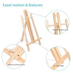 12'' Tabletop Display Artist Easel Stand, Art Craft Painting Easel, Wooden Easel Apply to Kids Artist Adults Students Classroom Etc.