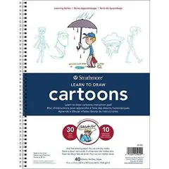 Learning Series Drawing Cartoons Pad, White 9-x-12-Inch