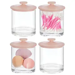 mDesign Round Acrylic Apothecary Canister Jars - 4 Pack