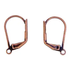 Lever Back DIY Earrings Antique Copper Plated DIY Leverback Earwires (1 Pair of Earrings)