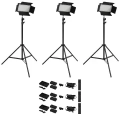 Acurit Colorview Lux Studio Light Professional Studio Lights Photography Lighting Kit w/ 3 Color Temps 4 Metal Barn Doors 4160 Lumens LED w/ Remote AC Power Supply 6'6" Light Stand with Battery Pack