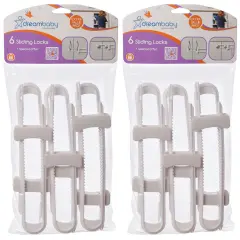 Cabinet Sliding Locks, 6 Per Pack, 2 Packs