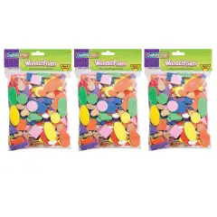 WonderFoam&reg; Peel & Stick Shapes, Assorted Shapes, Colors & Sizes, 720 Pieces Per Pack, 3 Packs