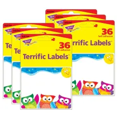 Owl-Stars!&reg; Terrific Name Tag/Labels&trade;, 36 Per Pack, 6 Packs