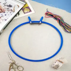 Large Spring Metal Embroidery Hoop Nurge 160-1 Deep Blue