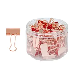Wrapables Rose Gold Binder Clips for Office, Paper Clamps, Paper Clips Medium