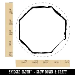 Sketchy Octagon Border Outline Rubber Stamp for Stamping Crafting Planners