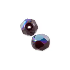 Czech Fire Polished Glass Round Beads 6mm Garnet AB (Package of 25)