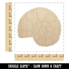 Spiral Ammonite Fossil Marine Mollusk Unfinished Wood Shape Piece Cutout for DIY Craft Projects