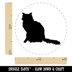 Fluffy Cat Solid Self-Inking Rubber Stamp for Stamping Crafting Planners Dry Pad (No Ink)