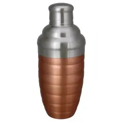 Avon Copper Finished Ribbed Stainless Steel Martini Cocktail Shaker 17oz Bronze