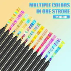 12 PiecesRainbow Pencils, Multi Colored Pencils for Adult Coloring, Multicolored Pencils for Art Drawing, Professional Art Supplies for Artists, for Coloring and Sketching.